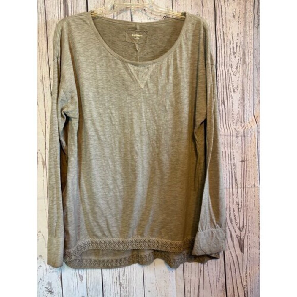 Ruff Hewn Casual Office Tan Tunic Top Lace Bottom Size Large